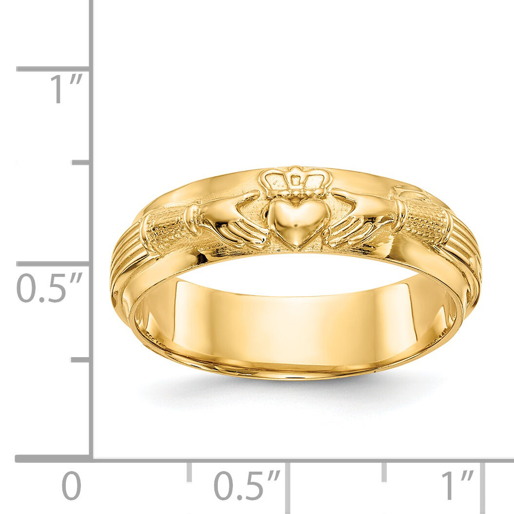 14k Mens Claddagh Band-C2125