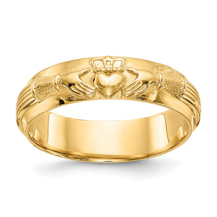 14k Mens Claddagh Band-C2125