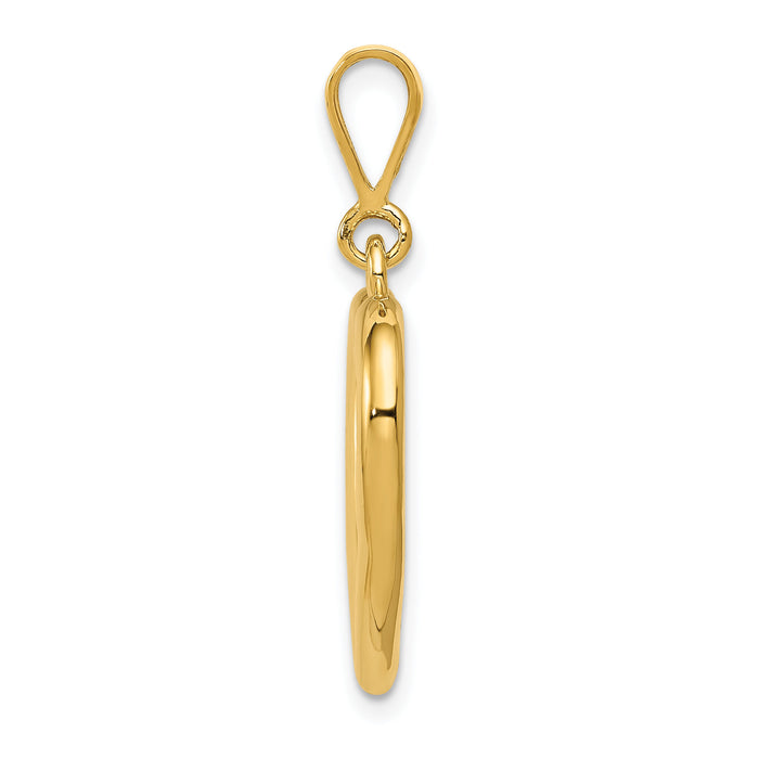 14K Polished Heart Pendant-C2150
