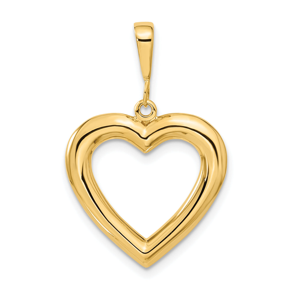 14K Polished Heart Pendant-C2150