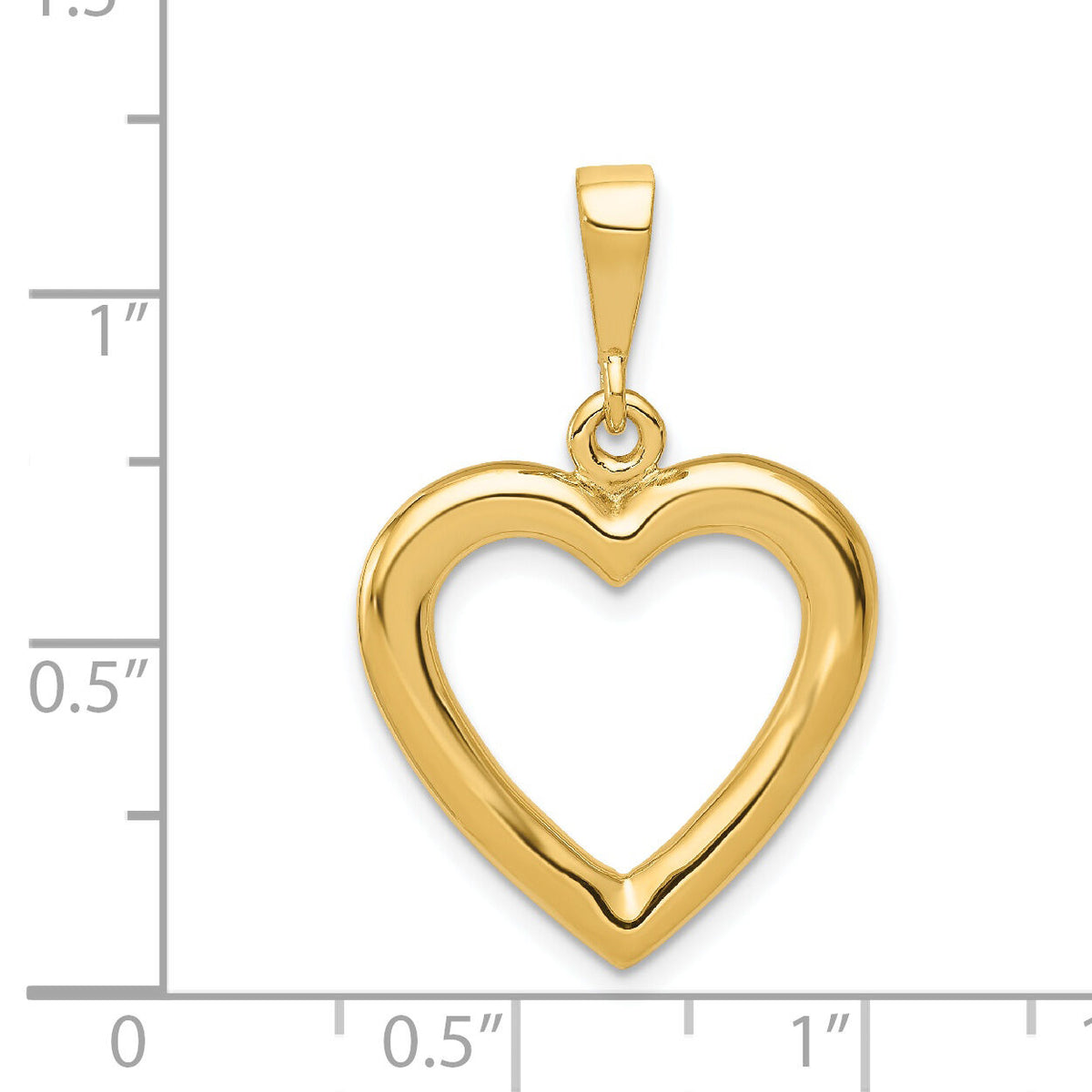 14K Polished Heart Pendant-C2150