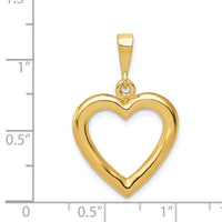 14K Polished Heart Pendant-C2150