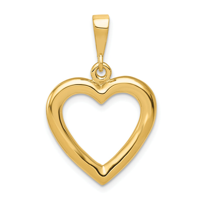 14K Polished Heart Pendant-C2150