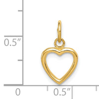 14K Polished Cut-out Heart Pendant-C2152