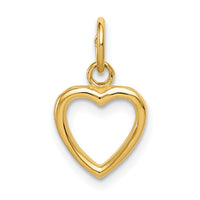 14K Polished Cut-out Heart Pendant-C2152