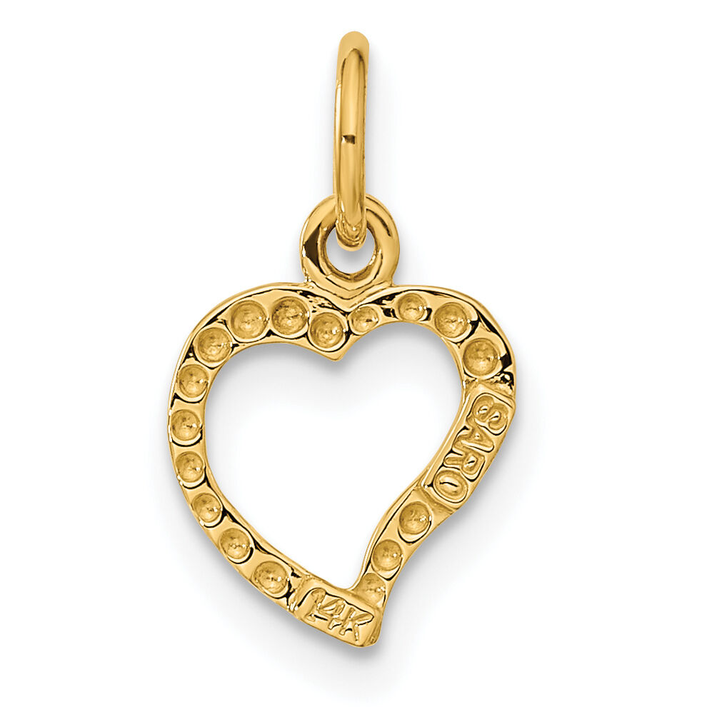 14K Polished Heart Pendant-C2153