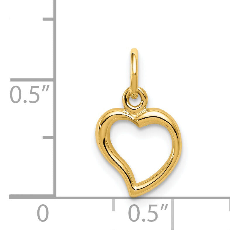 14K Polished Heart Pendant-C2153