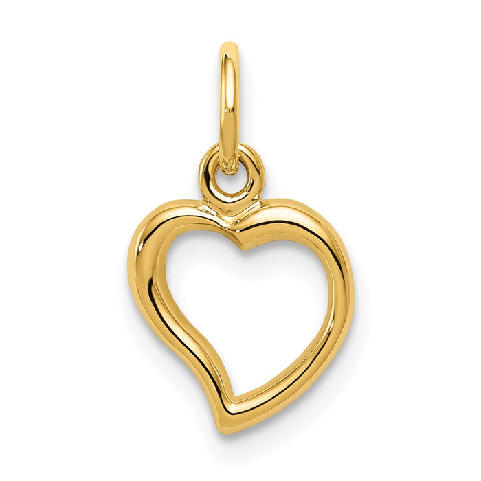14K Polished Heart Pendant-C2153
