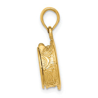 14k 3D Enamel Birthday Cake with Candle Inside Pendant-C2171