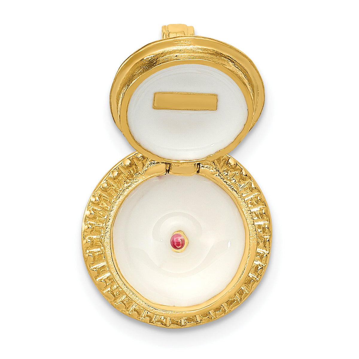 14k 3D Enamel Birthday Cake with Candle Inside Pendant-C2171