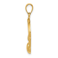14k Polished Claddagh Pendant-C2192