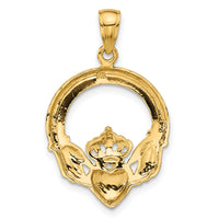 14k Polished Claddagh Pendant-C2192