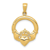 14k Polished Claddagh Pendant-C2192