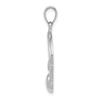 14k White Gold Polished Claddagh Pendant-C2192W