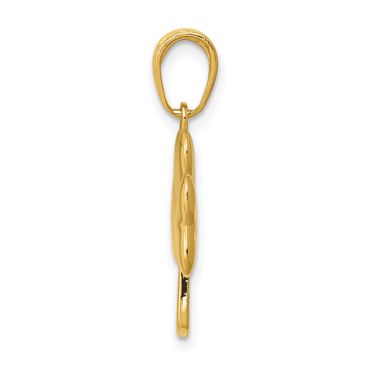 14k Polished Solid Shamrock Pendant-C2197