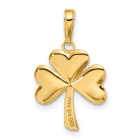 14k Polished Solid Shamrock Pendant-C2197