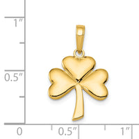 14k Polished Solid Shamrock Pendant-C2197