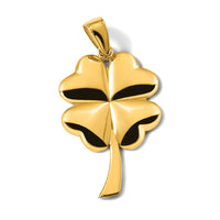 14k Solid Polished 4-Leaf Clover Pendant-C2199
