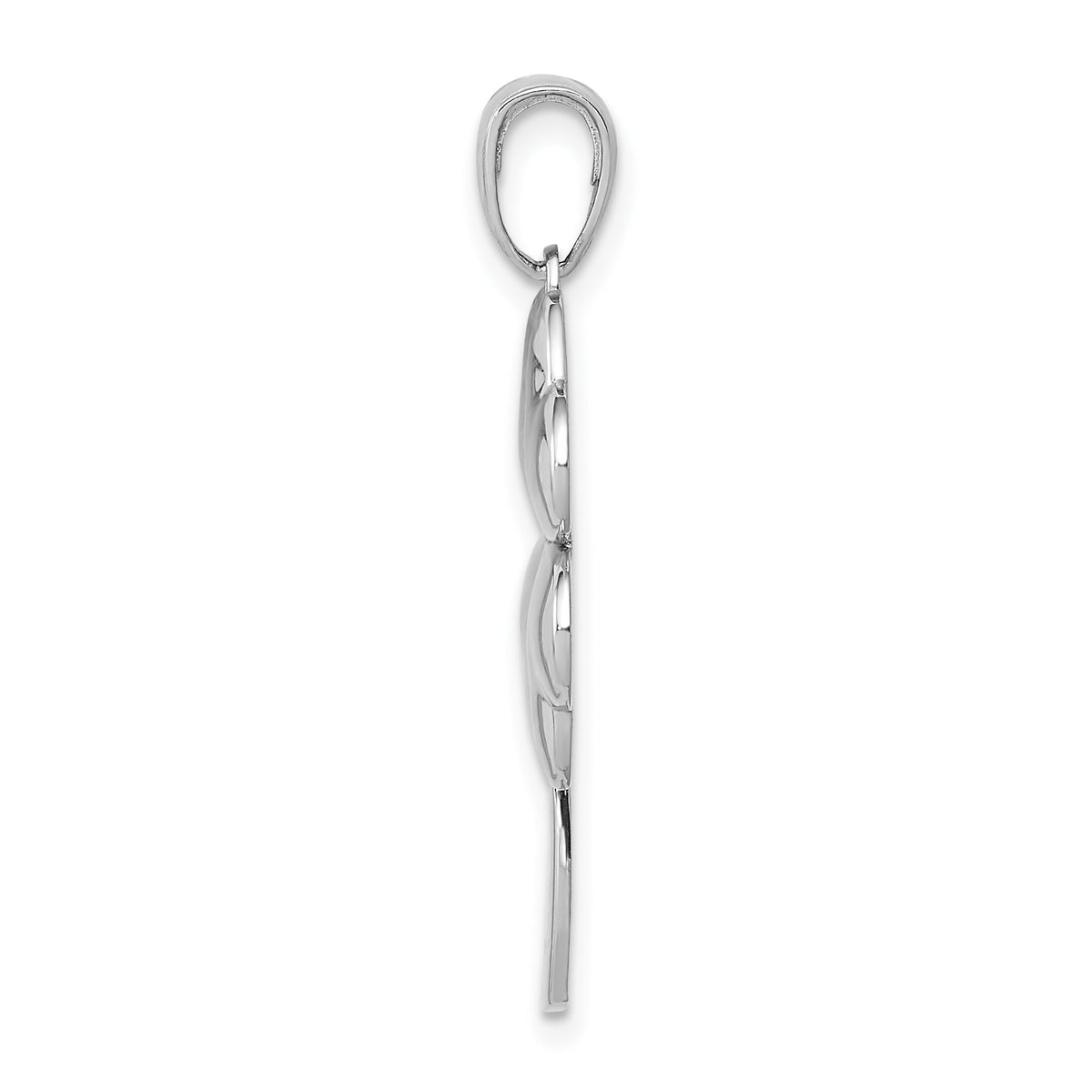 14K White Gold Polished 4-Leaf Clover Charm-C2199W