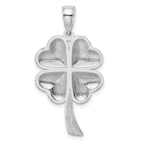 14K White Gold Polished 4-Leaf Clover Charm-C2199W
