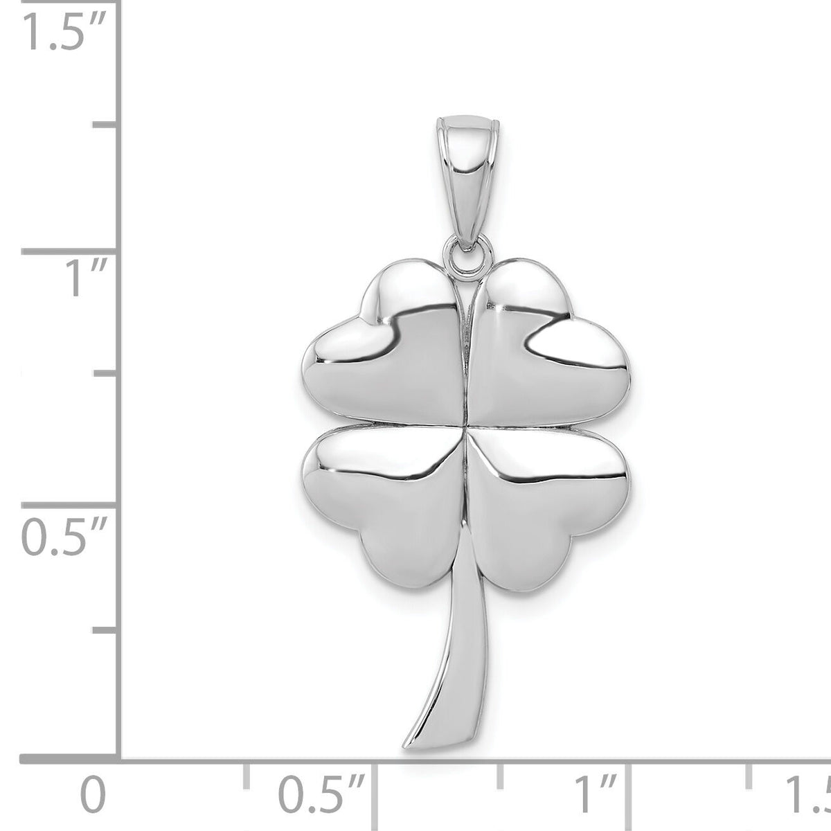 14K White Gold Polished 4-Leaf Clover Charm-C2199W
