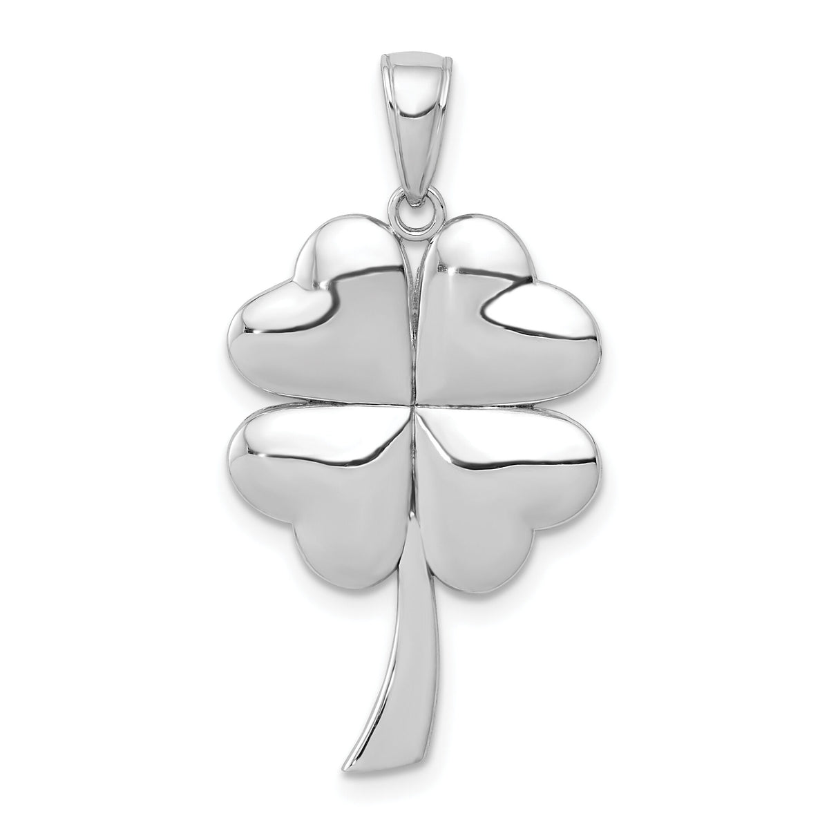 14K White Gold Polished 4-Leaf Clover Charm-C2199W
