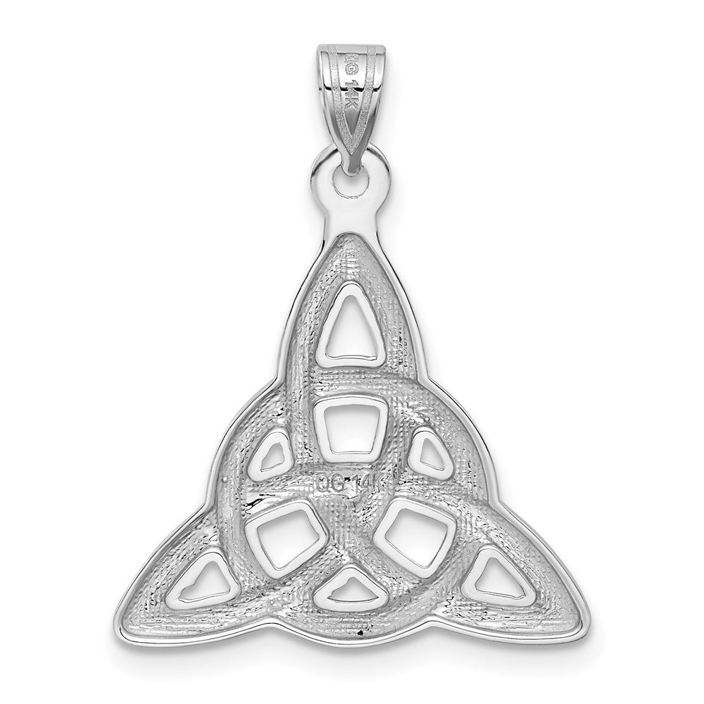 14k White Gold Polished Trinity Knot Pendant-C2200