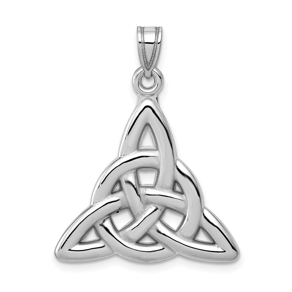 14k White Gold Polished Trinity Knot Pendant-C2200