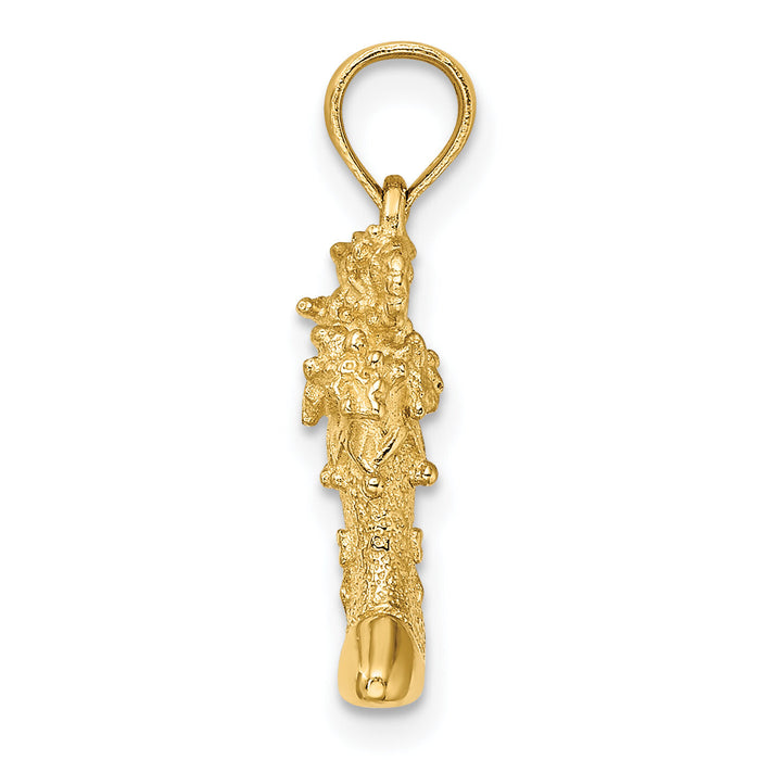 14k Solid Polished 3D Christmas Stocking Charm-C2210