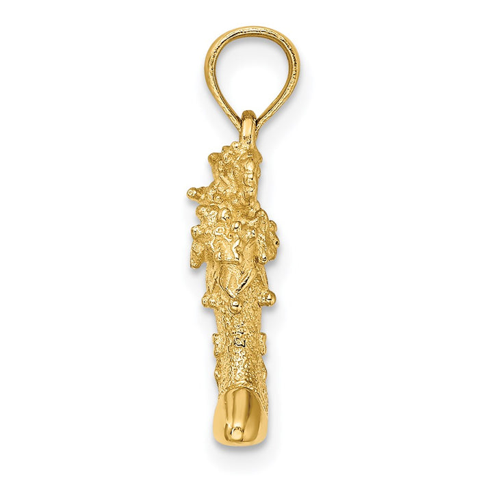 14k Solid Polished 3D Christmas Stocking Charm-C2210