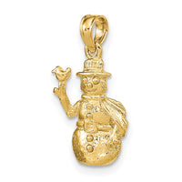 14k Satin and Polished 3-D Snowman Charm-C2212