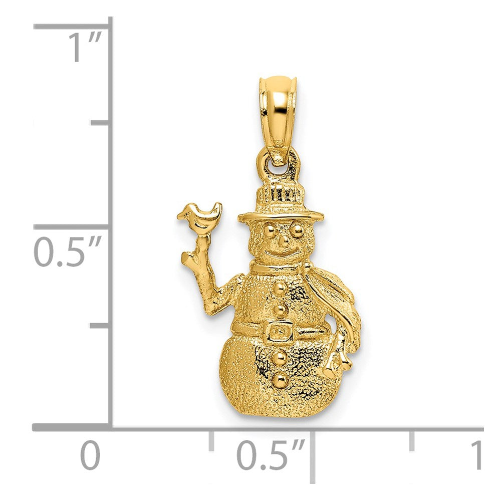 14k Satin and Polished 3-D Snowman Charm-C2212