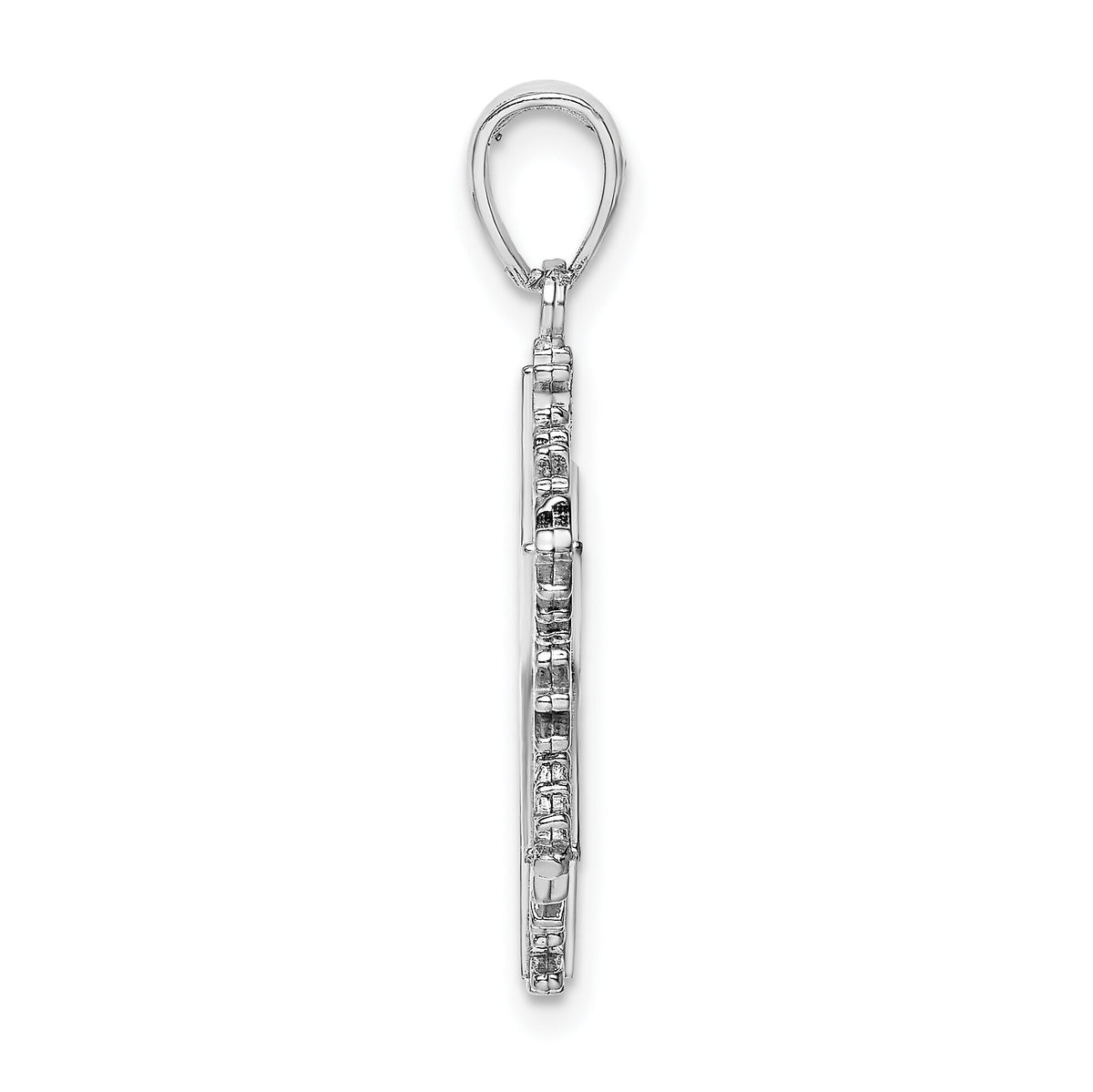 14k White Gold Polished Snowflake Pendant-C2215W
