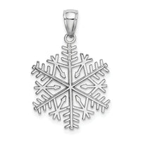 14k White Gold Polished Snowflake Pendant-C2215W