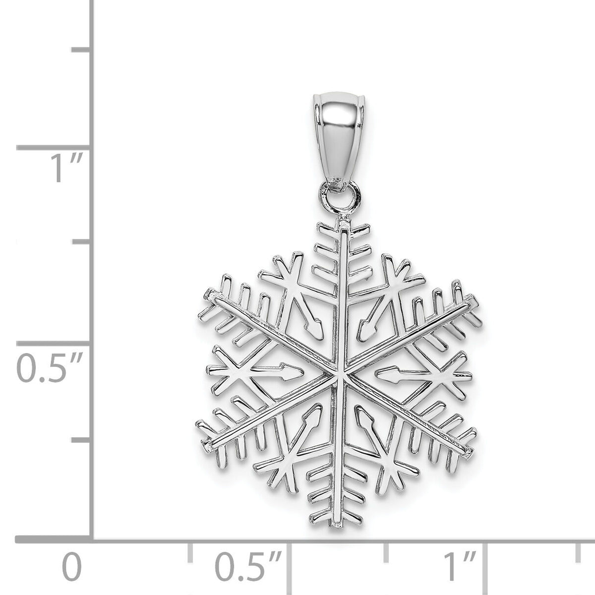 14k White Gold Polished Snowflake Pendant-C2215W