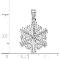 14k White Gold Polished Snowflake Pendant-C2215W
