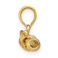 14k 3D Hollow Polished DIPLOMA Pendant-C2224