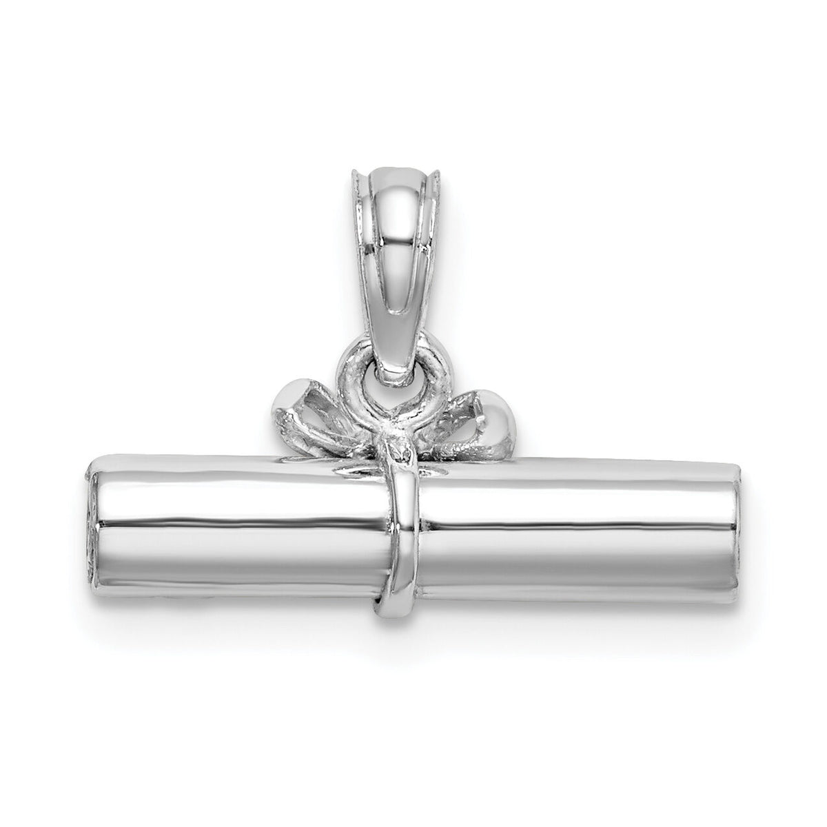 14K White Gold 3-D DIPLOMA  Rolled Up Charm-C2224W