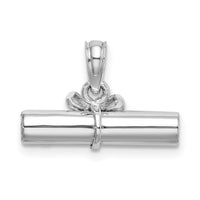 14K White Gold 3-D DIPLOMA  Rolled Up Charm-C2224W