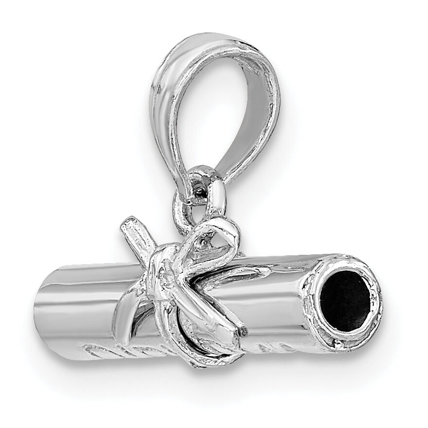 14K White Gold 3-D DIPLOMA  Rolled Up Charm-C2224W