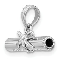 14K White Gold 3-D DIPLOMA  Rolled Up Charm-C2224W