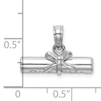 14K White Gold 3-D DIPLOMA  Rolled Up Charm-C2224W