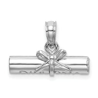 14K White Gold 3-D DIPLOMA  Rolled Up Charm-C2224W
