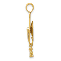 14k Solid Polished 3-D Graduation Cap Pendant-C2229