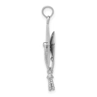14K White Gold 3-D Graduation Cap w/ Moveable Tassle Charm-C2229W