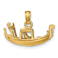14K Solid Polished 3-D Gondola Pendant-C2233