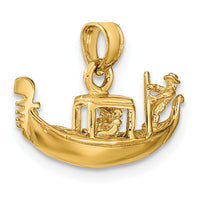 14K Solid Polished 3-D Gondola Pendant-C2233