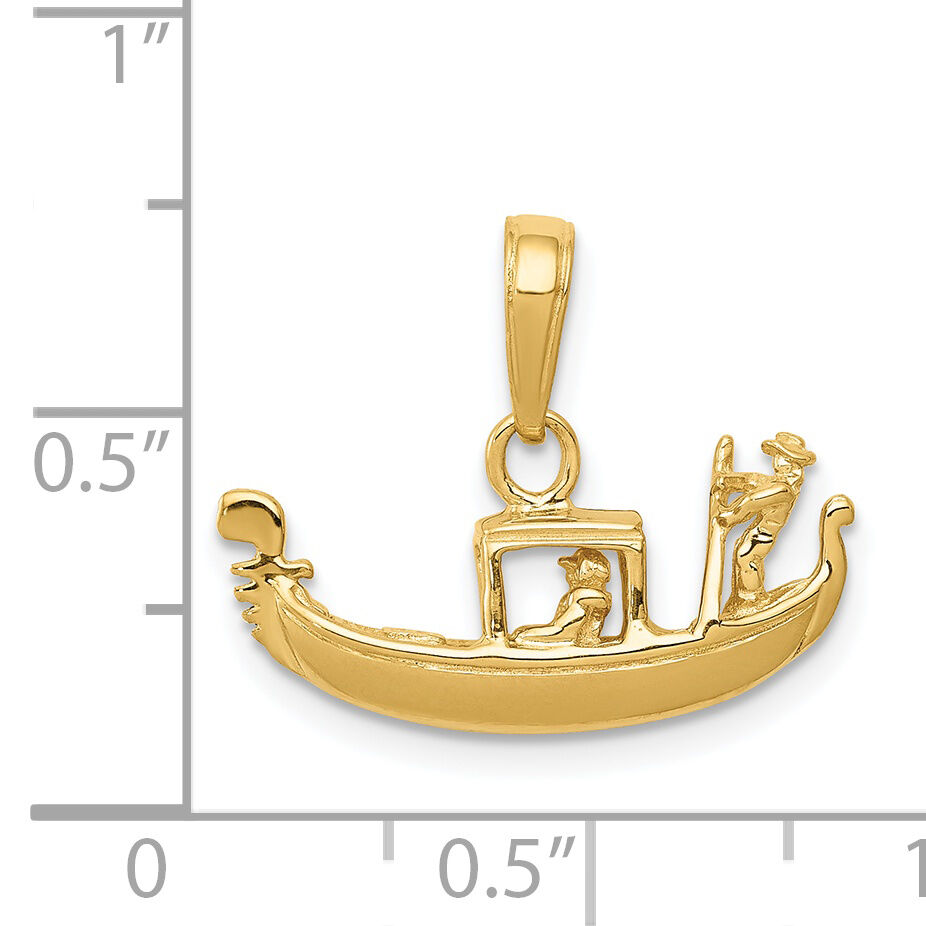 14K Solid Polished 3-D Gondola Pendant-C2233