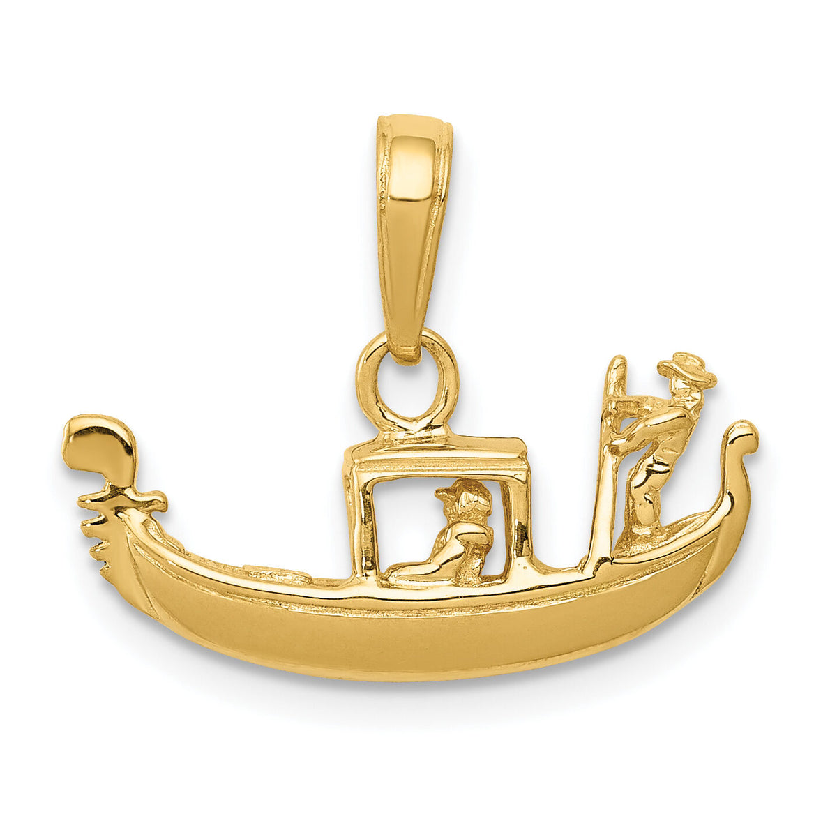 14K Solid Polished 3-D Gondola Pendant-C2233