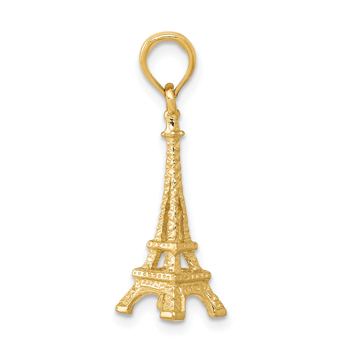 14k Solid Polished 3-D Eiffel Tower Charm-C2235